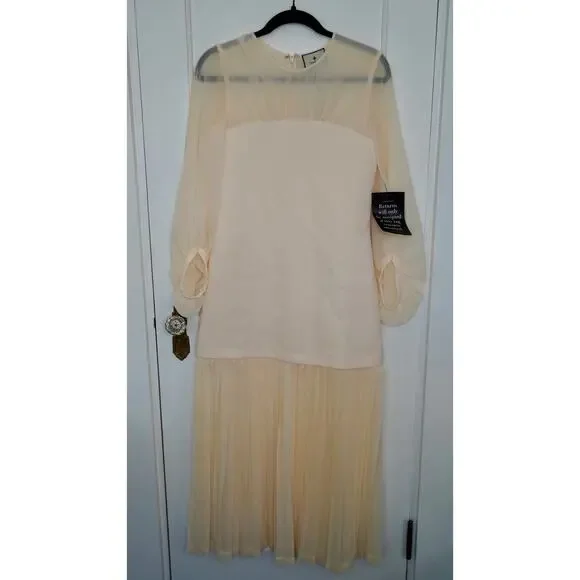 Tuckernuck Ivory Chiffon Pleated Lorraine Dress Sz XS Tuckernuck Ivory Chiffon Pleated Lorraine Dress Sz XS